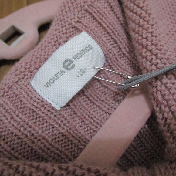 NWT Designer Violeta e Federico girls knit dress sz 10 pink grey leopard Spain - Picture 6 of 15